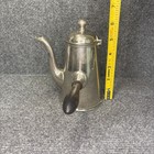 Antique   Vintage French Silver Plated Chocolate Pot  Wooden Handle    6  Tall