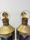 Pair Brass Nautical Oil Lanterns Port Starboard Red Green Ship Lights  14 