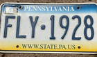 2005 Pennsylvania Vanity License Plate Fly-1928 Amelia Earhart Passenger Flight