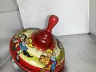 Vintage Tin Lithograph Spinning Top Caraousal  U s a 