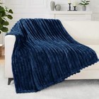 Navy Blue Fleece Throw Blanket 50x60 Inches Lightweight Cozy For All Seasons 