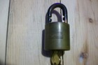 Vintage Eagle Lock Brass Barrel Padlock   Keys 