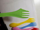 6 Piece Spork   Knife Set Camping Hiking Survival Travel Utensils Spoon Fork