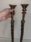 Pair 24 1 4  Antique Brass Decorative Mantle Furniture Parts Columns Salvage 