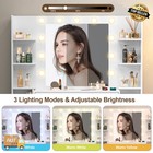 White Large Vanity With Large 11 Led Mirror 3 Mode  2 Big Cabinets 8 Open Shelve