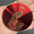Vintage Stratton Peacock Ladies Compact Rare Dual Mirror 2 75  - Made In England