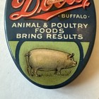 Antique Dold Animal Poultry Foods Celluloid Advertising Whetstone Buffalo Rare