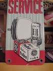 Vintage Rare Ge Radio Tv Dealer Porcelain Metal Sign Tube Repair Service Dealer 