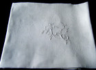 Antique Lot 3 Damask Dinner Napkins Cotton Floral Design Mono fg  32x27  France