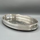 Vintage Silver Plated Gallery Serving Tray Handles English Cocktail Drinks Tea