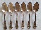 1835 R Wallace 6 Big Spoons Antique Pattern Troy 8 1 8  Silver Plate Flatware