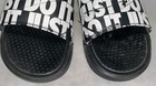 Nike Black white Benassi    just Do It    Logo Print Sandals 631261-024 Men s Size 9