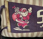 Vtg Souvenir Pennant Pillow Santa s Village Jefferson Nh New Hampshire Christmas