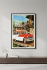      Vintage 1950s Pontiac Car Poster - 24x36    - Mid-century Modern Decor
