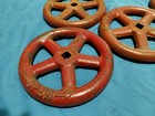 Lot Of 5 Vintage Antique 6  Red Industrial Steampunk Valve Handle Wheel Fire
