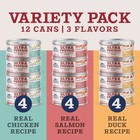 High Protein Wet Cat Food Pate Variety Pack Grain Free Real Meat 12ct