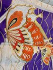 Vintage  S p  Silk Double Layered Furisode Kimono In Embroidered Butterflies