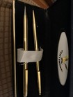 Vintage Centennial Ball Point Pen   Mechanical Pencil Set Gold Tone W box