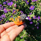 Oriole Bird Wood Handmade Figurine Statue Small Art Sculpture Decor Miniature