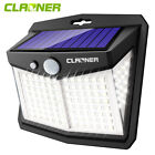 Claoner Solar Power 128 Led Lights Pir Motion Sensor Outdoor Security Lamp Wall