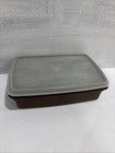 Vintage Tupperware Organizer Lid Sewing Brown Tuppercraft 3 Pc Container Storage
