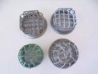 Lot Of 4 Vintage Cage Style   Dome Metal Flower Frogs