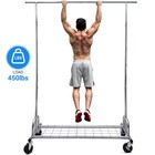 2pcs Rolling Garment Rack Heavy Duty Collapsible Clothing Clothes Rack W wheels