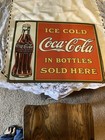 Coca Cola Large 16x12 Tin Metal Advertising Sign Bottle Ice Cold Sold Here