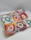 Handmade Multicolor Crochet Granny Floral  Squares Table Runner Cottagecore 