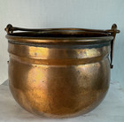 Vintage Hammered Copper Cauldron 6x4 Dovetail Pot With Handle Cottagecore