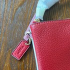 Coach Double Corner Zip Wristlet Colorblock Red  Pink And White No  91622 Nwt