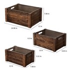 Large Vintage Black Wooden Crates For Storage set Of 3 Antique Decorative Woo   