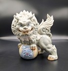 Vintage Asian Set Of 2 Yoshimi K  Signed Foo Dogs Figurines Made In Japan Rare