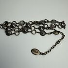 Fossil Medallion Chain Belt Women s Large Silver   Brass Tone Adjustable Vintage