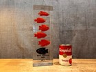 Vintage Large Lucite Award Most Creative 1989 Paperweight Fish Trophy Acrylic