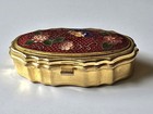 Beautiful Vintage Brass Butterfly Enamel Trinket Snuff Pill Box 2 75 