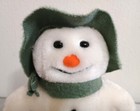 Vintage 1986 The Snowman Plush Eden Toys Green Hat Scarf 7    Stuffed