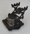 Antique Victorian Cast Iron Inkwell And 3 Pen Holder  Judd 1879