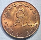 Ah 1398  1978  Qatar 5 Dirhams  Unc bu Rd