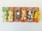 2004 Pez Barnyard Babies Plush Dispensers Keychain Clip On Full Set Display Box