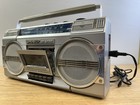 Sharp Gf-4700 Silver 1980s Boombox Radio Stereo Cassette Tested