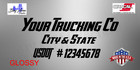 Custom Truck Door Signs Setx 2 Usdot Company Name City State Vinyl Oracal 651