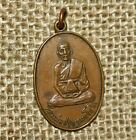Vintage Thai Metal Buddhist Monk Amulet   Pendant   Talisman