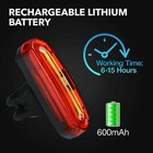 6 Modes Led Bicycle Cycling Tail Light Bike Rear Warning Light Usb Rechargeable