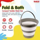 Dolu Foldable Baby Bath Bucket  Compact Toddler Wash Tub  Ages 6  Months  Grey