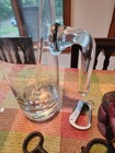 Rare Heavy Hand Blown Clear Glass Pitcher W Stirrer Martini Bar Cocktail 10 5  T