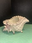 Vintage 2 Piece Atlantic Mold Ceramic Conch Sea Shell Pale Pink  Beautiful  