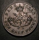 Old Canadian Coins 1854 Bank Of Upper Canada Half Penny Token
