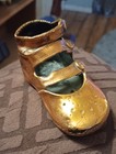 Vintage Bronze Baby Shoe Mary Jane Shoe  Gold-tone 