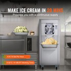Commercial Hard Serve Ice Cream Machine Maker W  Wheels 18l h Auto Clean